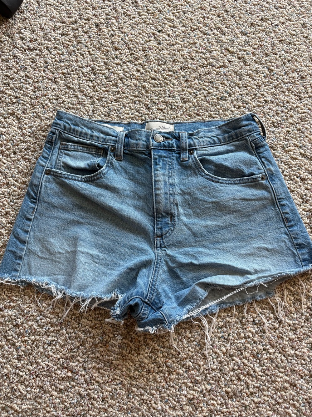 Universal Thread Light Wash Denim Cutoff Shorts with Frayed Hem